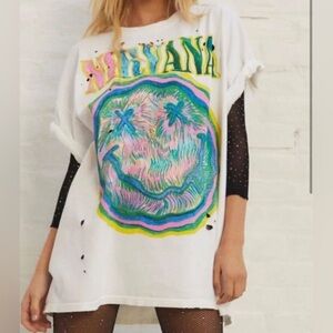Urban Outfitters Nirvana Distressed T-Shirt Dress
